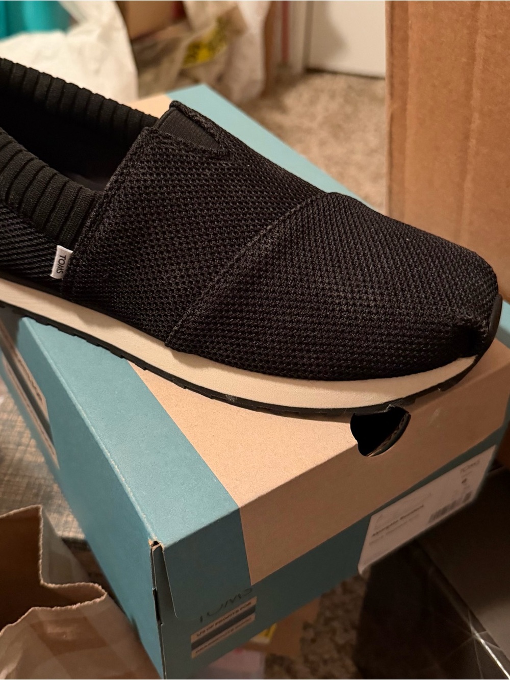 Toms alpargata resident black knit womens shoes size 6 new in box - Picture 2 of 4
